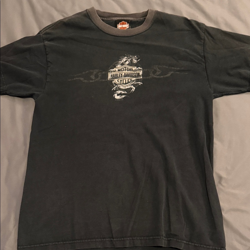 Harley-Davidson Black and Gray Logo Tee